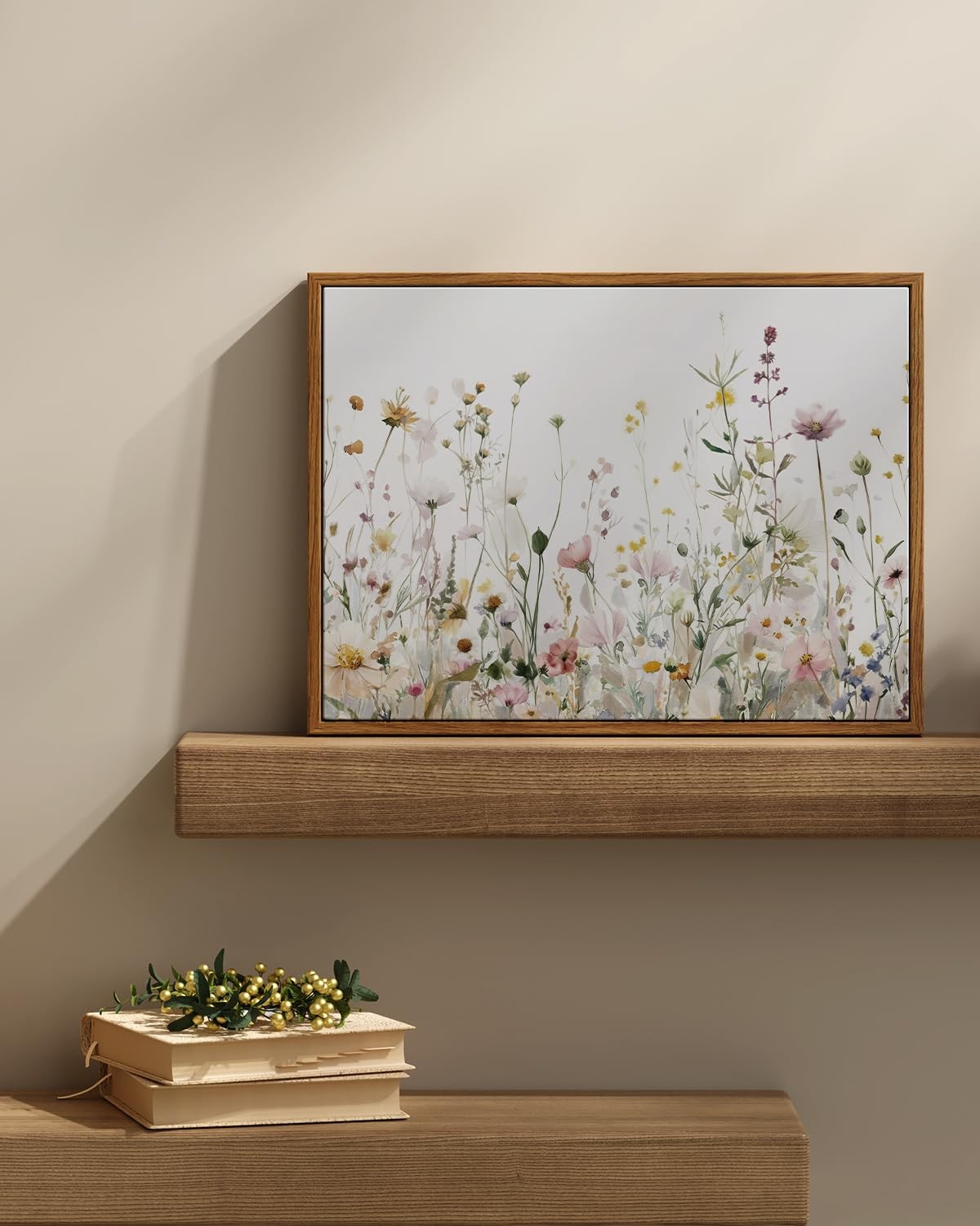 InSimSea Framed Wall Art for Living Room 16"L x 12"W, Meadow's Whisper