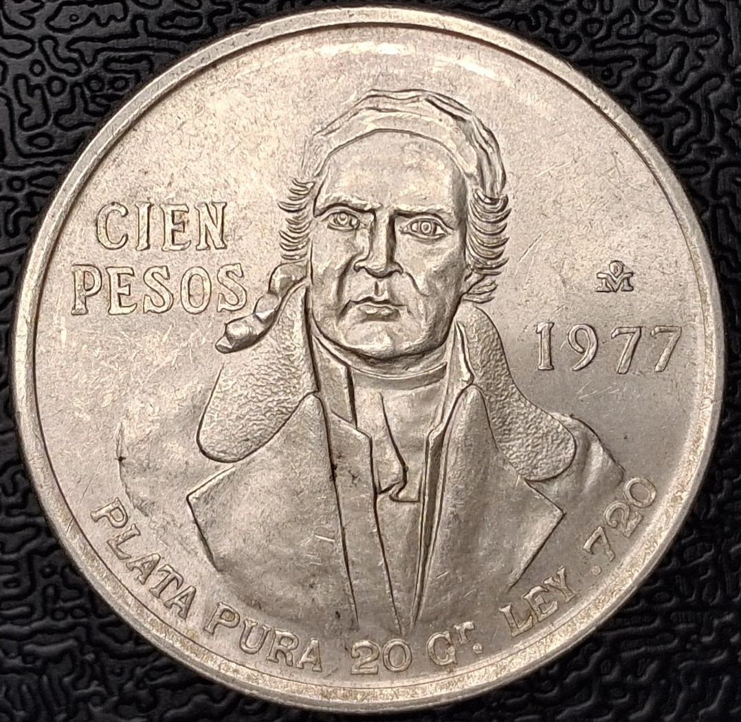 1977 Mexico Cien Pesos- .720 Silver
