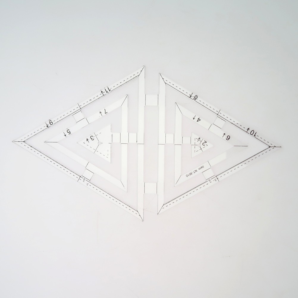 Double Triangle Quilting Ruler Template Transparent Acrylic Sewing Craft Tool