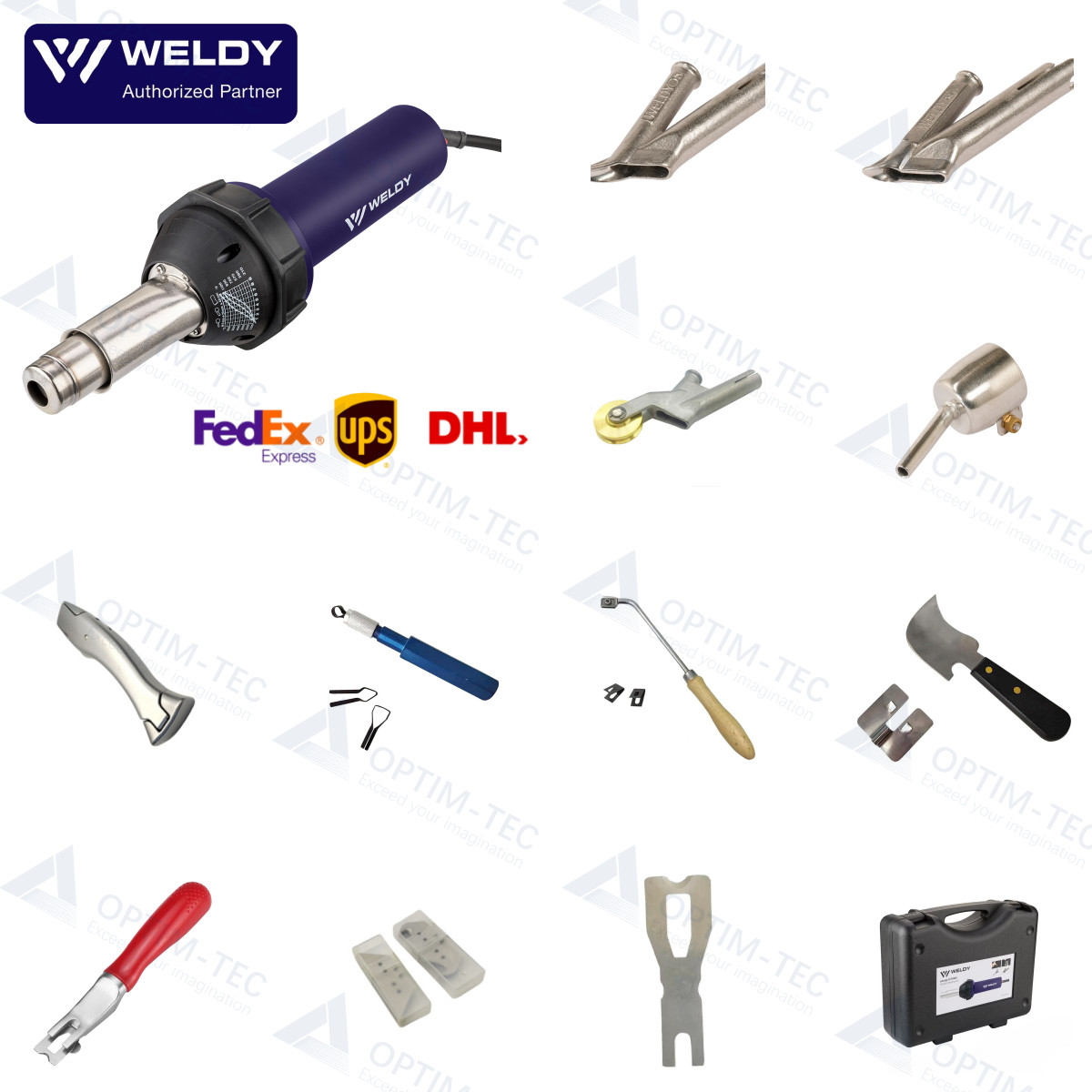 Weldy 1600W Plastic Welder Kit with Hot Air Gun, Welding Tip & Nozzles – for PVC