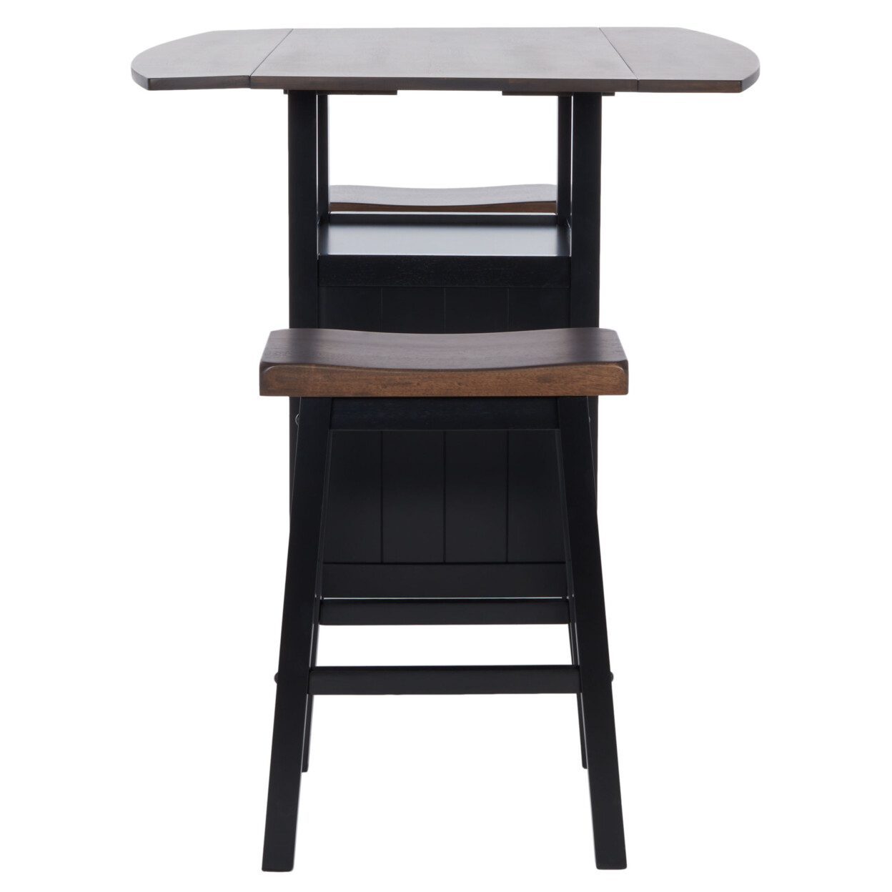 SAFAVIEH Casey 3 Pc Set Drop Leaf Pub Table | Brown / Black |