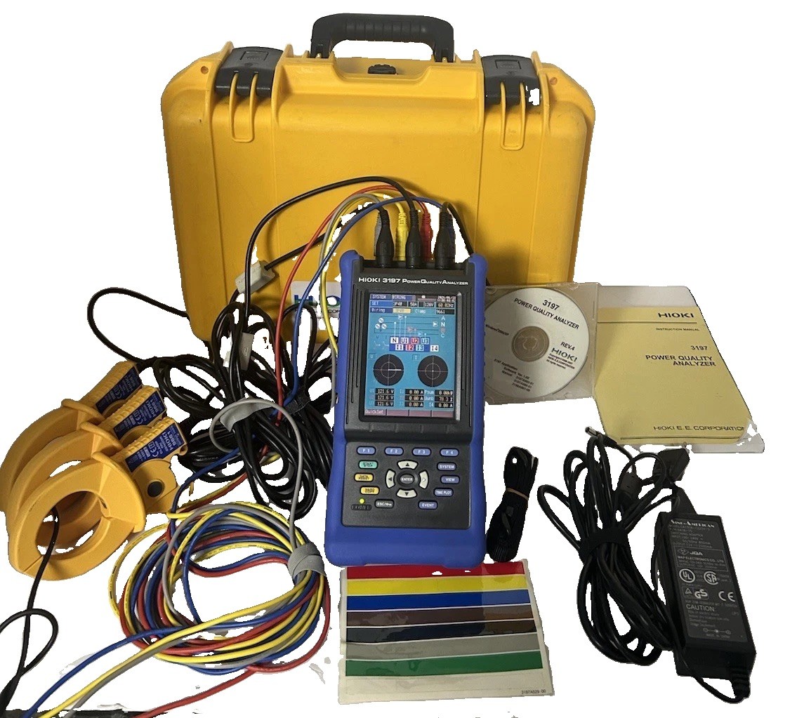 Hioki 3197 Three Phase HandHeld Power Quality Analyzer Meter