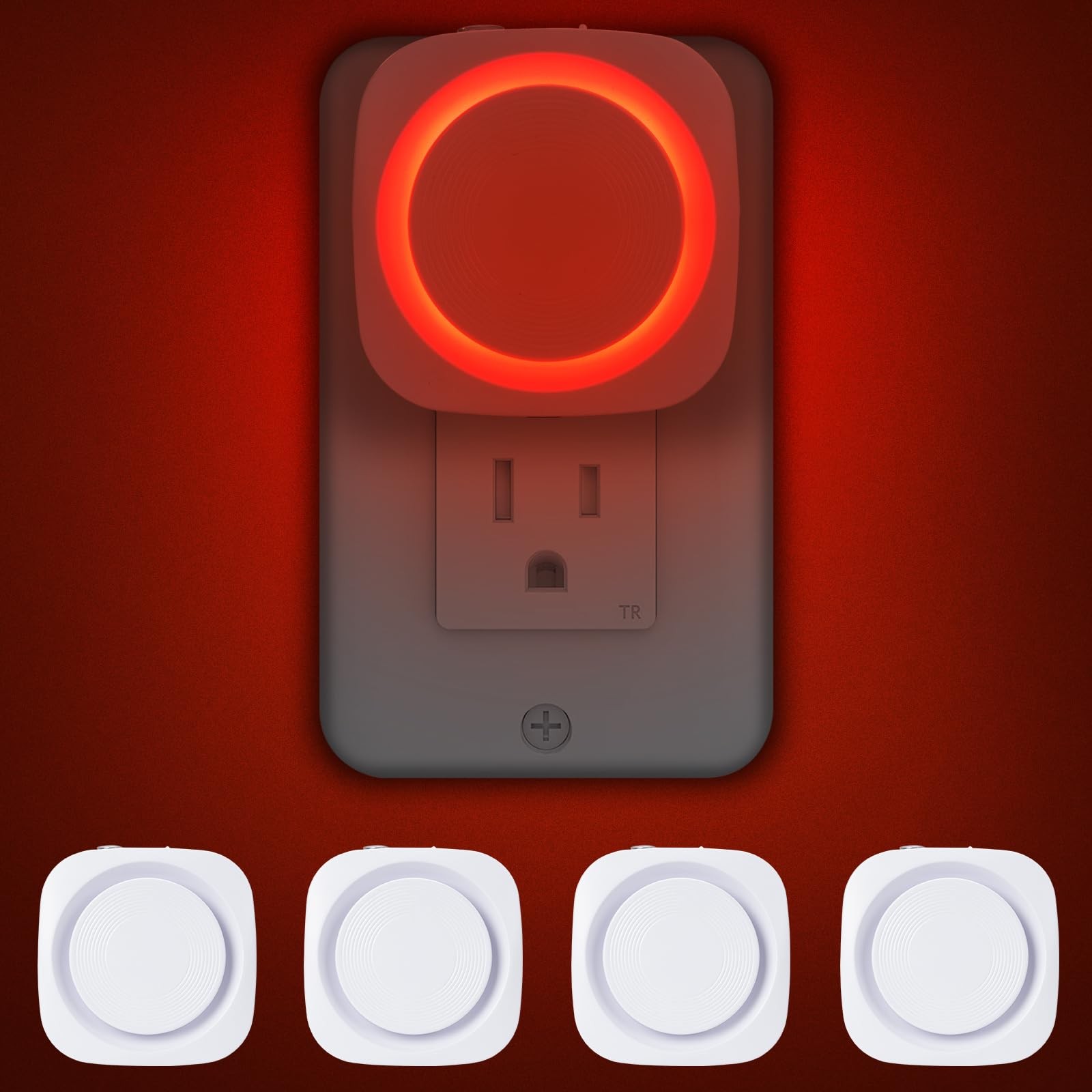 Red Night Lights Plug into Wall, 4 Packs 0.9 x 2.44 x inches,