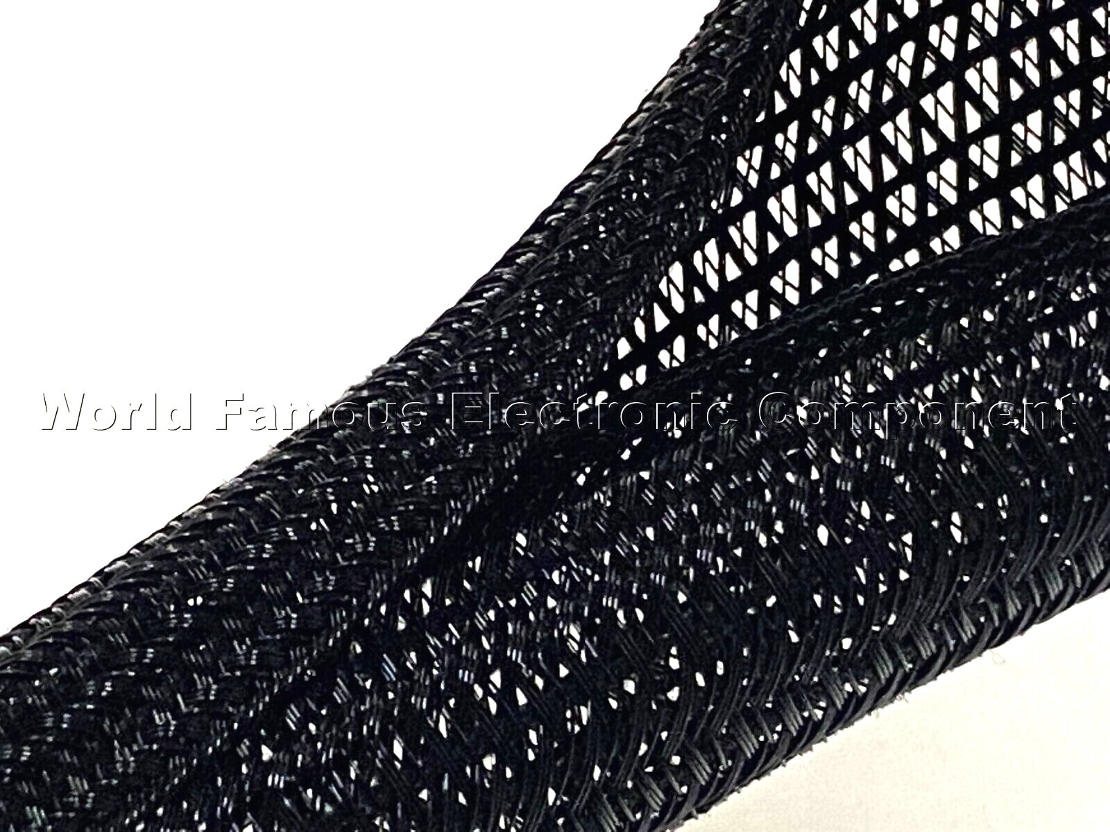 1 1/4" Black Split Braided Cable Sleeving , Split Loom , Wrap -USA