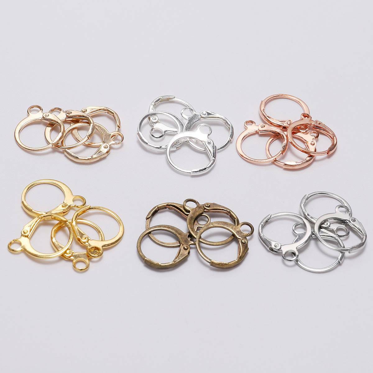 20pcs 14x12mm Metal French Ear Loop Hoop Clip Hooks DIY Earring Making Findings