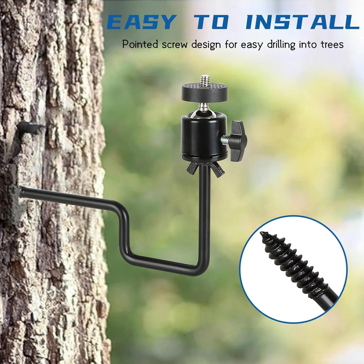 5-Pack Trail Camera Mount, Trail Cam Mounts, 1/4" -20 Threaded Insert 360°Rotati