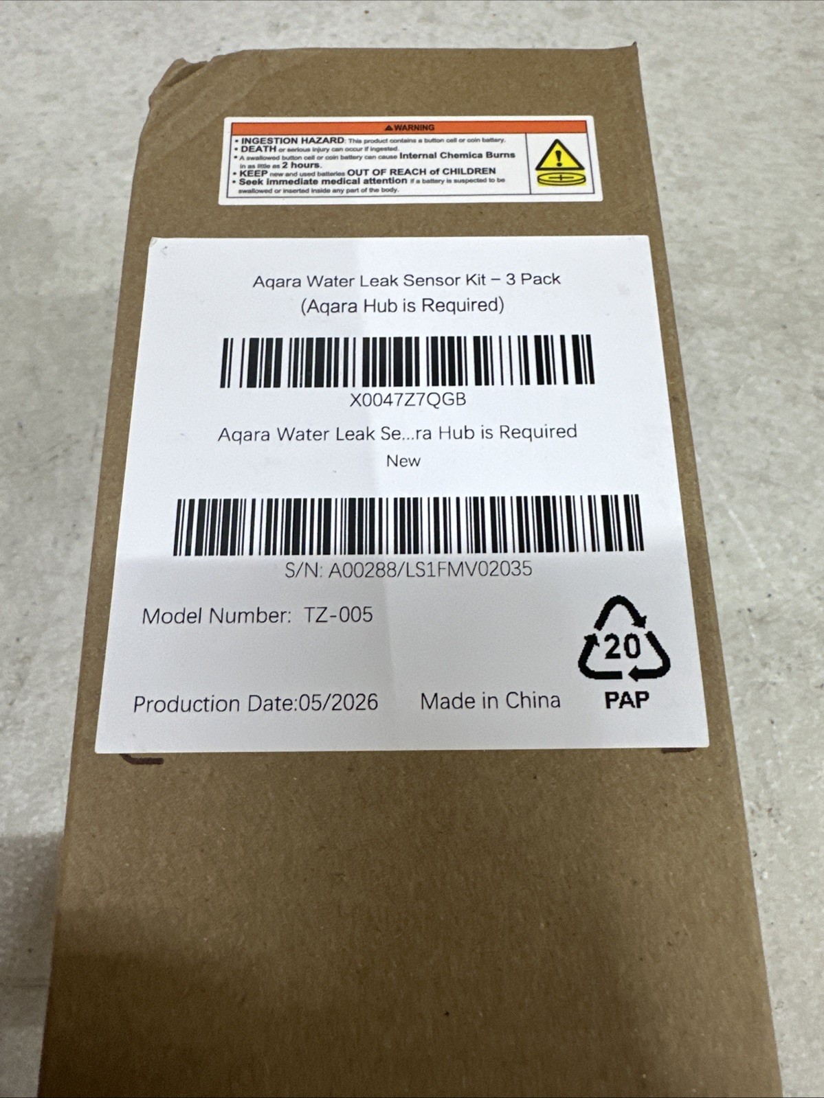 Aqara Water Leak Sensor 3 Pack Zigbee Wireless Water Leak Detector