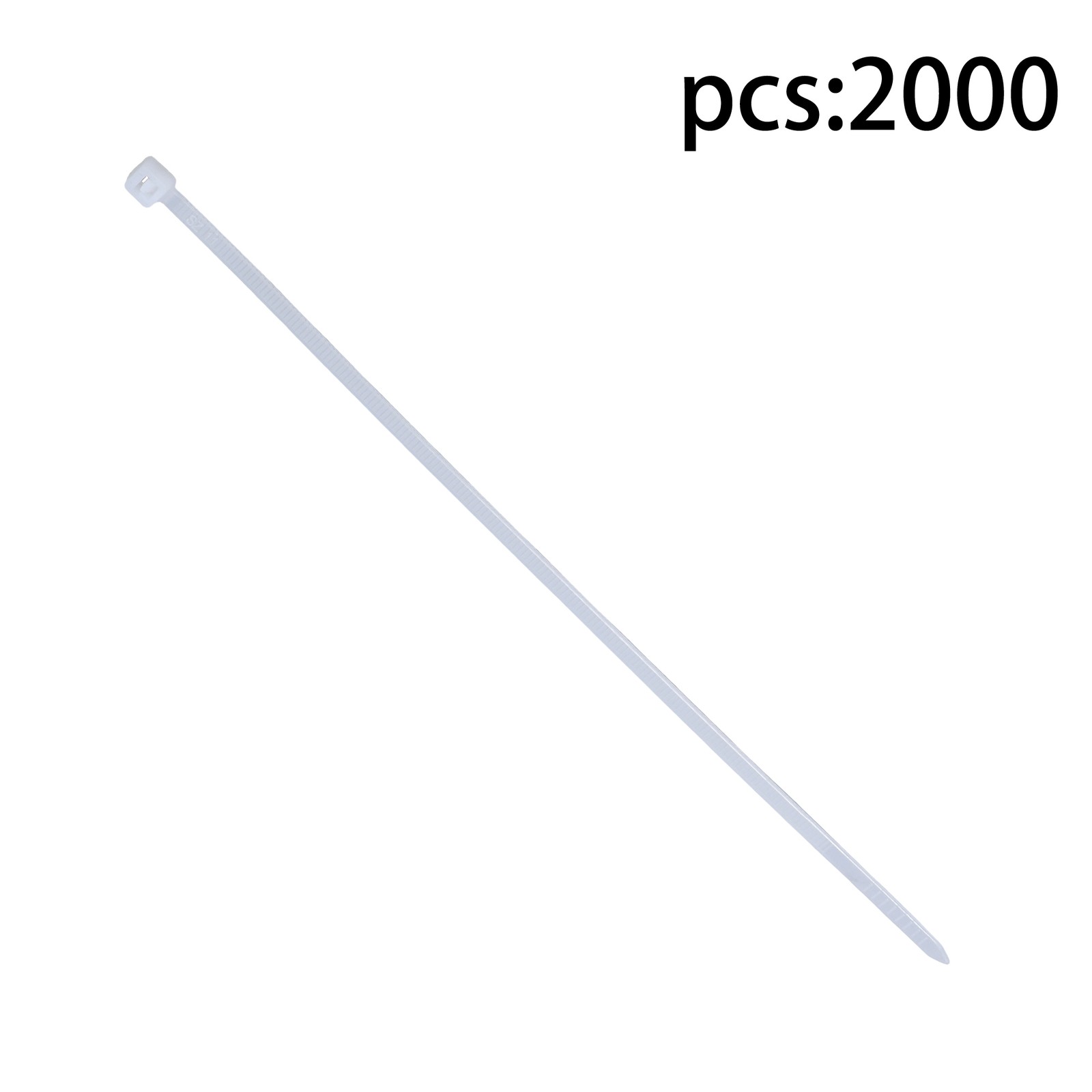 2000Pcs Self-locking Nylon Cable Ties 8 Inches 40 lb Tensile Strength White