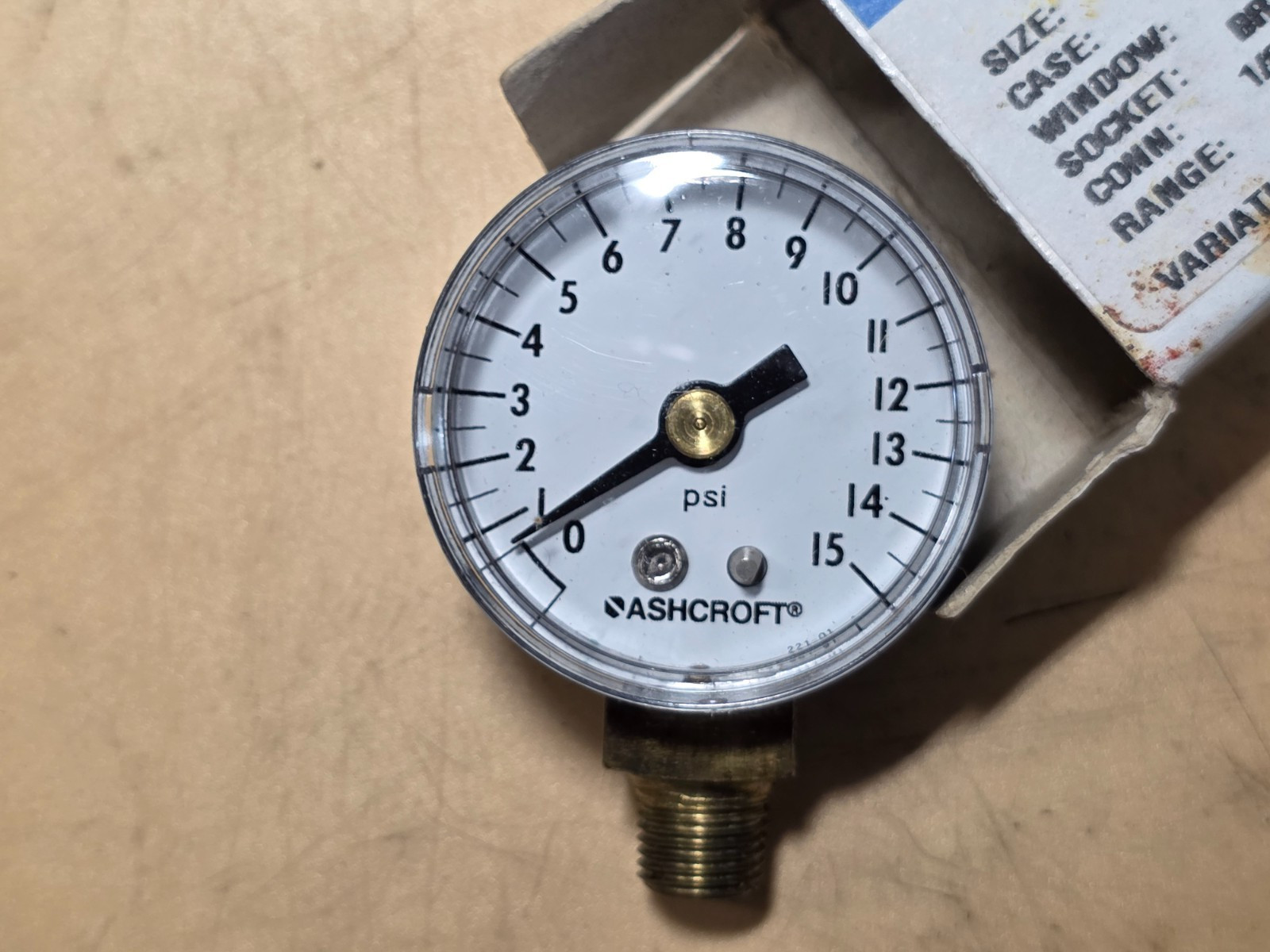 Ashcroft 15W1005 H 01L 15# Pressure Gauge