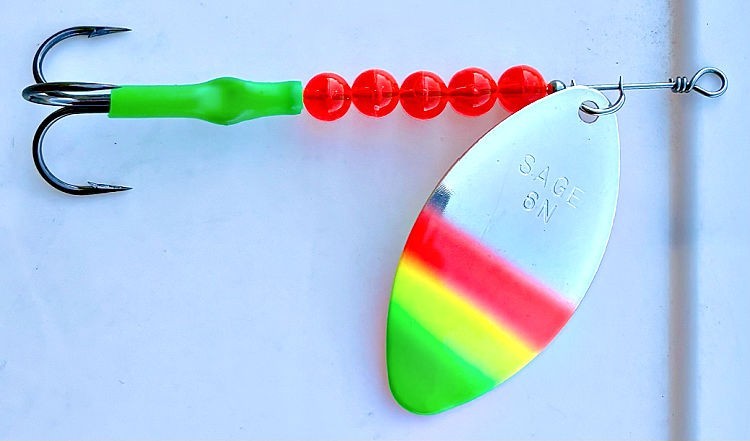 Pkg of 1 each Top Line Sage Series Spinner/Silver w/Red "Mexican Hat" Tip
