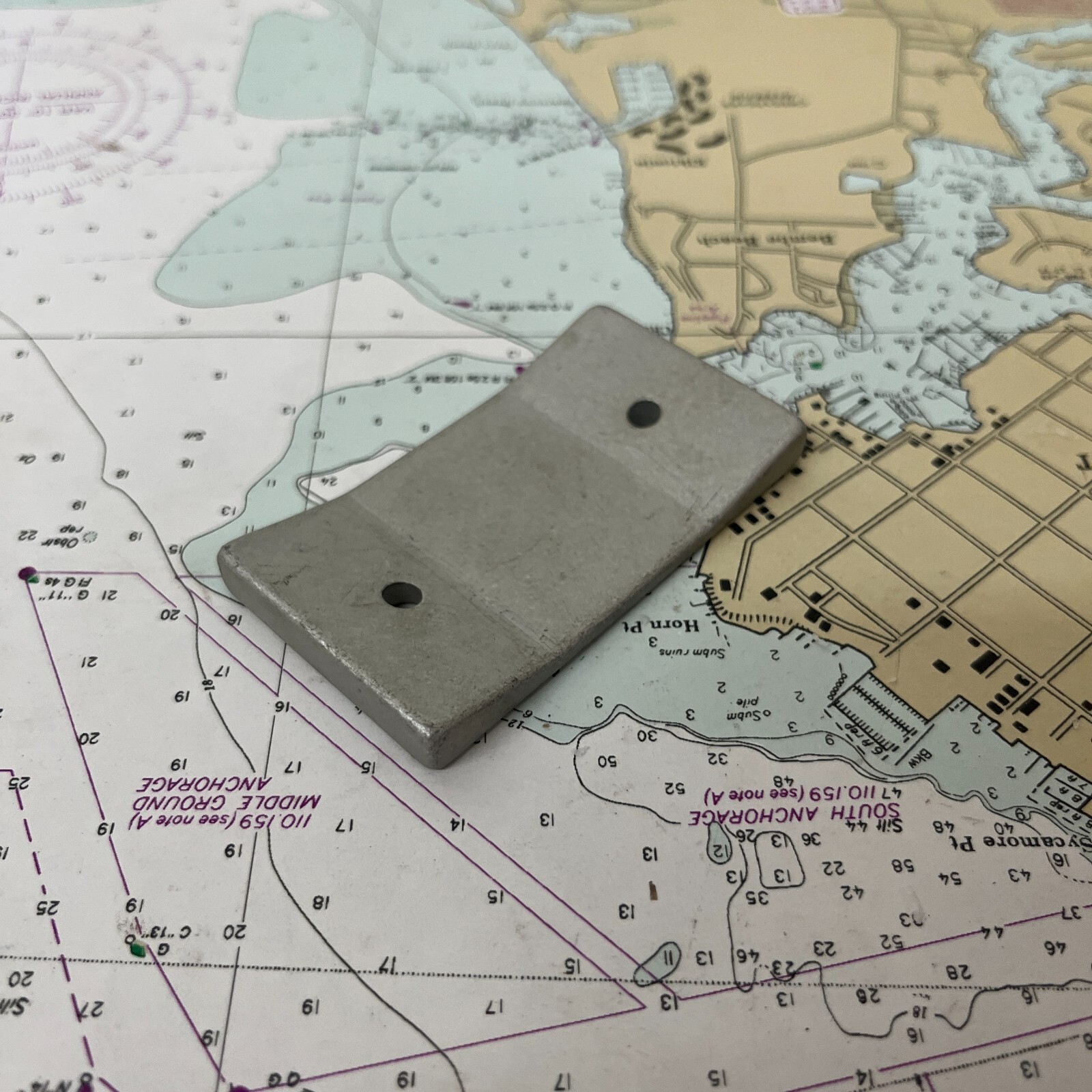 Aluminum Cheek Pad , 2-3/4" x 1-1/2" , 7/8" OC
