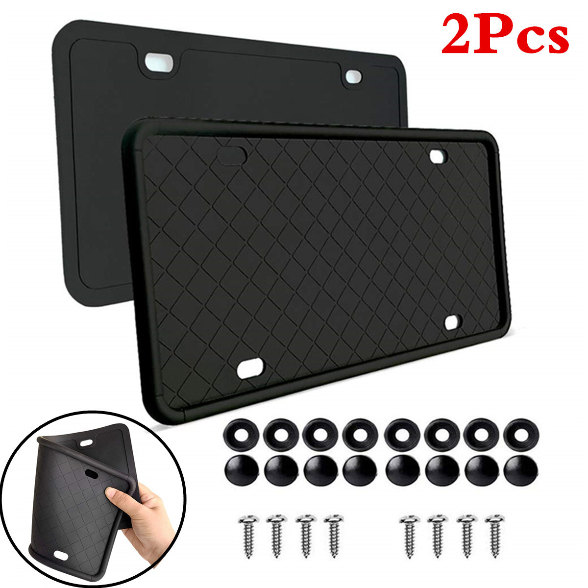 1 Pair Car USA License Plate Frame Front Rear Holder Protector Auto Accessories