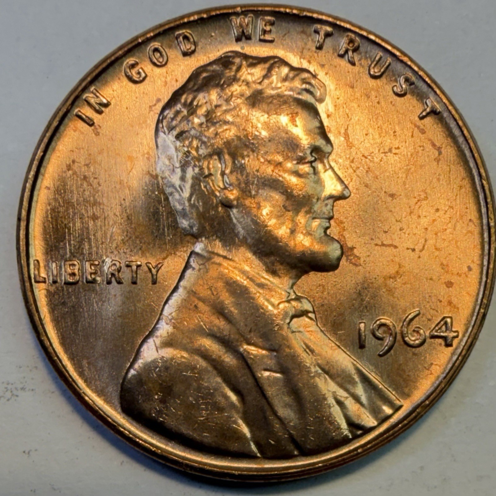 1964 Lincoln Cent Gem BU Red UNC Uncirculated - EXACT COIN SHOWN #12
