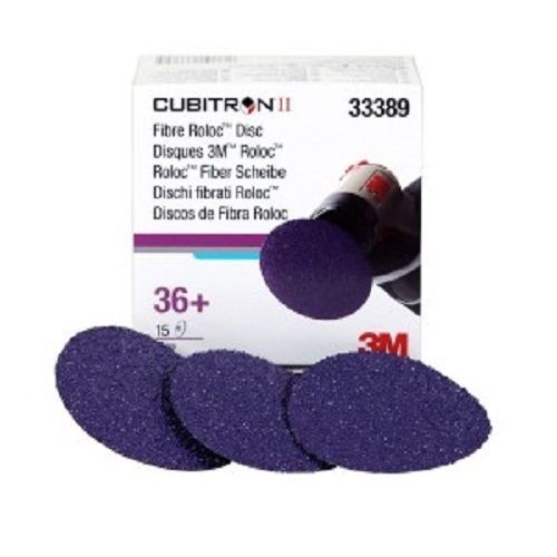 3M 33389 Cubitron II 3" 36 Grit Fibre Roloc Grinding Disc - 15 Discs/Box