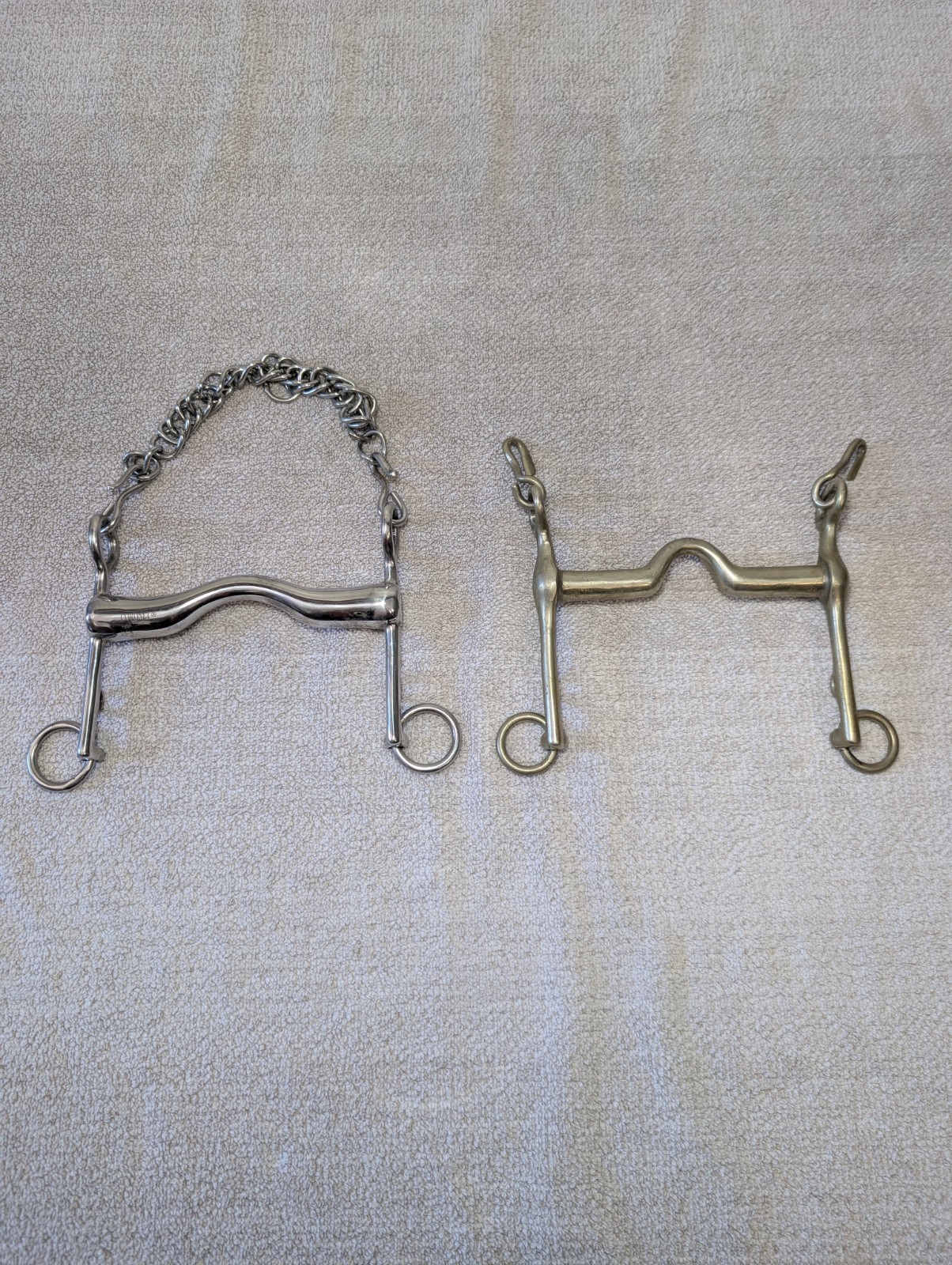 Lot Of 2 Horse Bits Equestrian Tack Coronet & HS Short Shank Bit