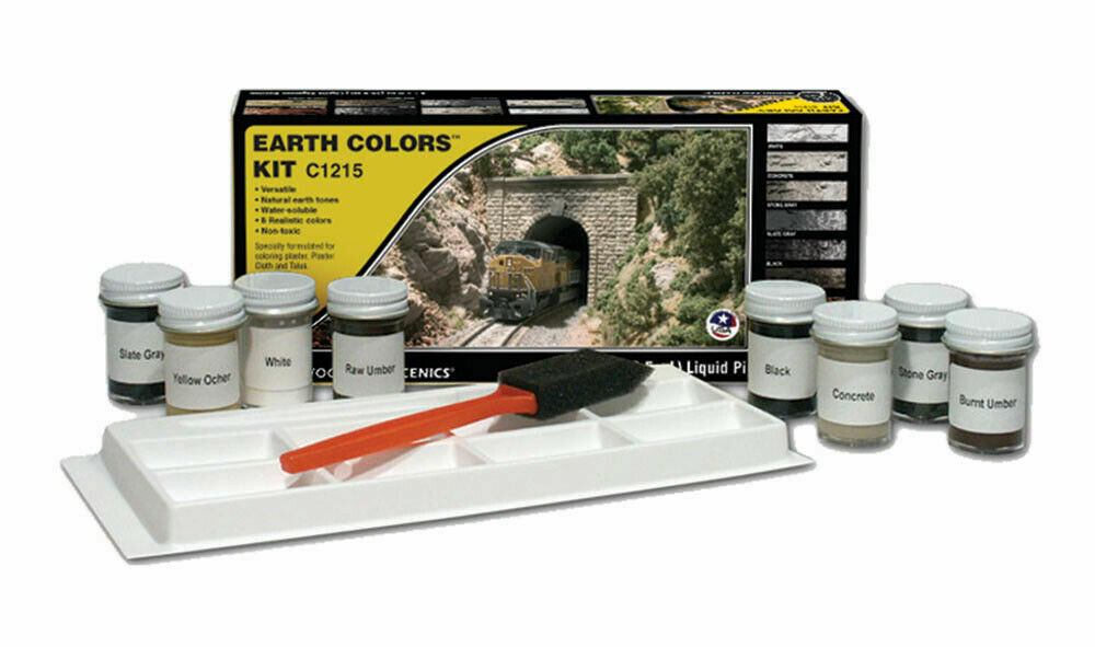 Woodland Scenics ~ New 2026 ~ Earth Colors Liquid Pigment Kit ~ 8 Colors ~ C1215
