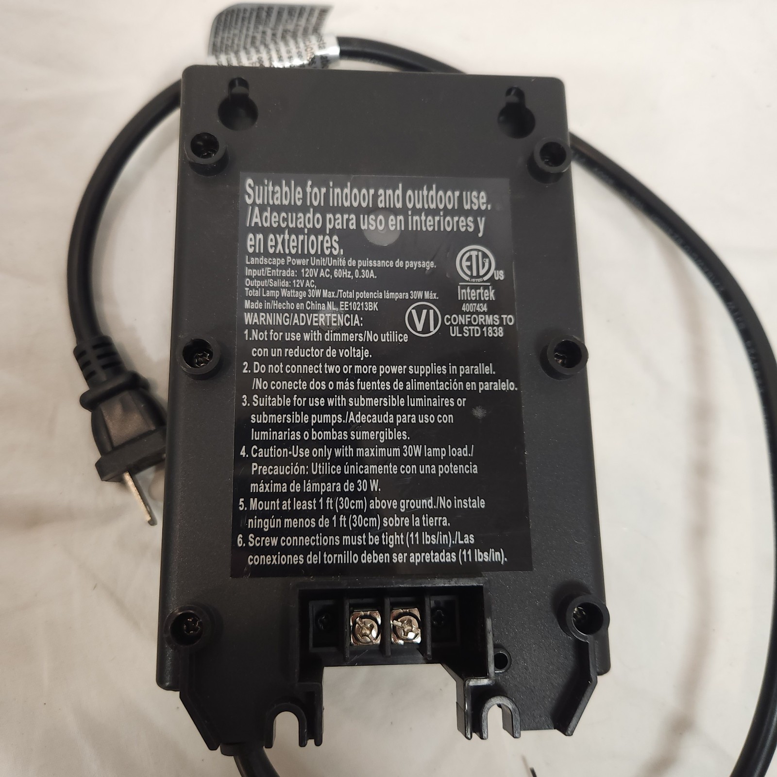 Hampton Bay Low-Voltage 30-Watt Landscape Lighting Transformer, Underground Wire