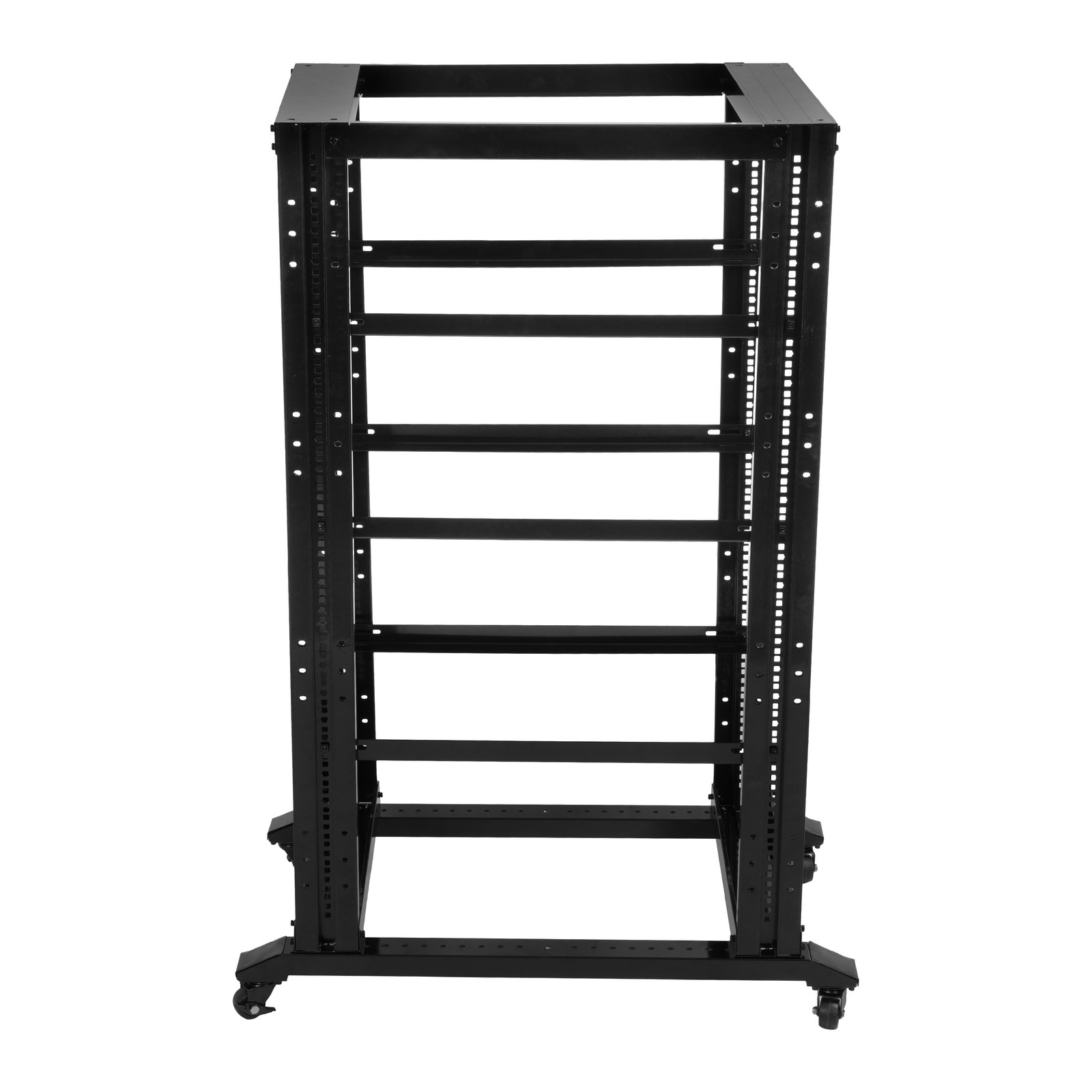 27U 4 Post Open Frame Server Rack Network 22" Adjustable Depth W/ Casters