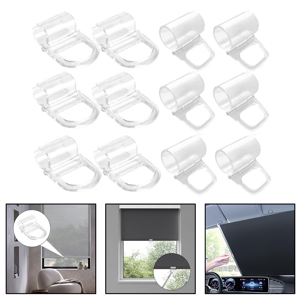 Functional Roller Blind Pull Clips for Window Shades Transparent 12pcs