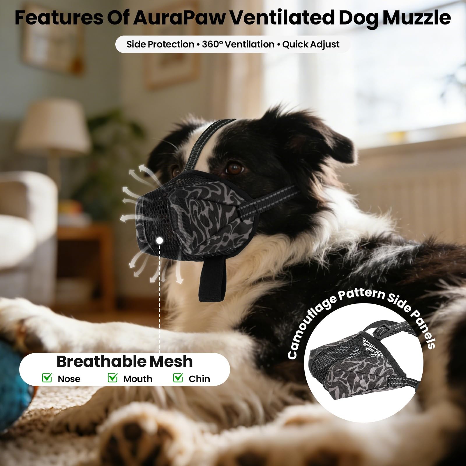 AuraPaw Soft Dog Muzzle for Small Dog,Reflective Muzzles to Prevent Biting | ...