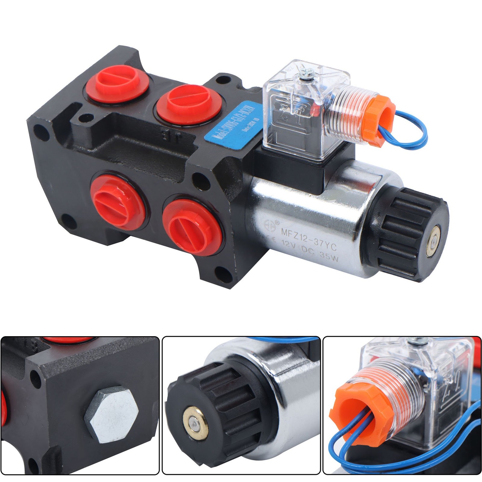 13GPM 12V DC Hydraulic Adjustable Variable Flow Control Valve 6 Port