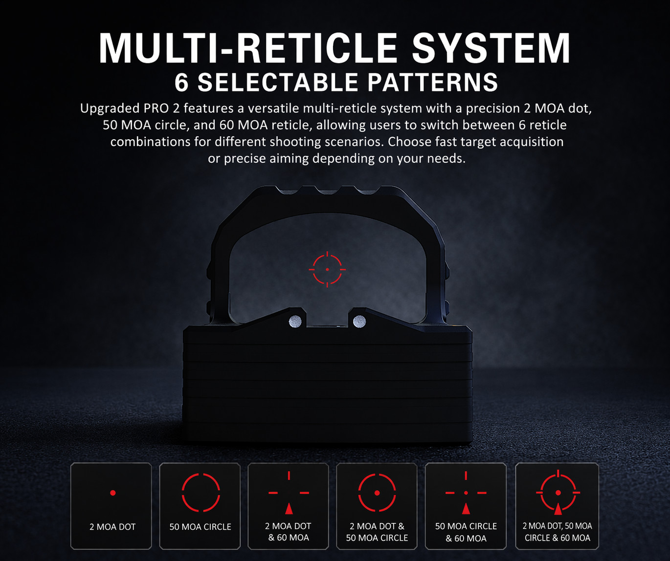 ADE RD3-021-PRO2 Shake Wake+Multi Reticle Red Dot for Taurus 865 /TX22 Compact