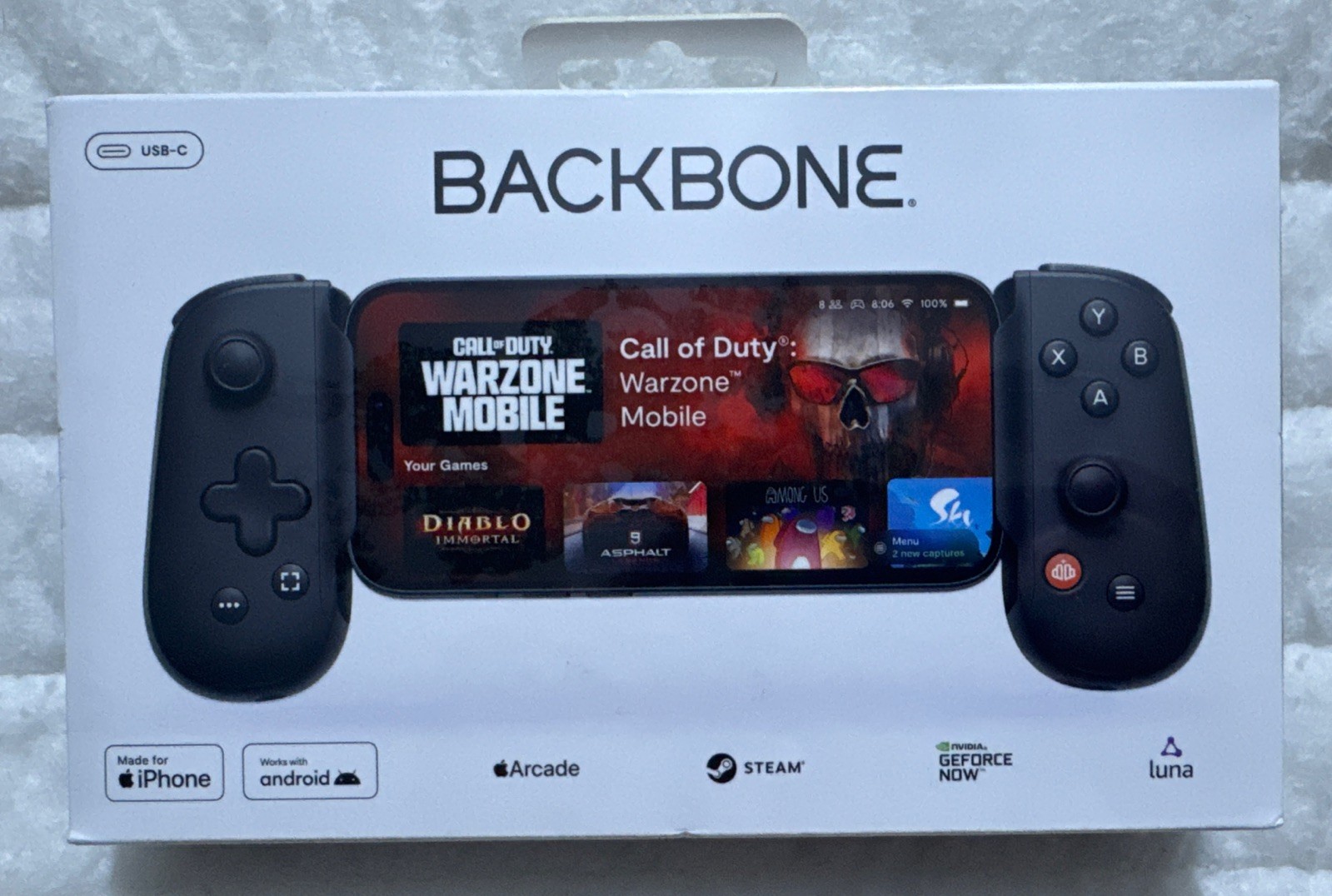 Backbone One USB-C Mobile Gaming Controller BB-51-P-BRW Black For Apple Android