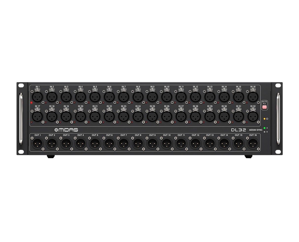 Midas DL32 32-Input/16-Output Stage Box w/32 Microphone Preamps ULTRANET & ADAT
