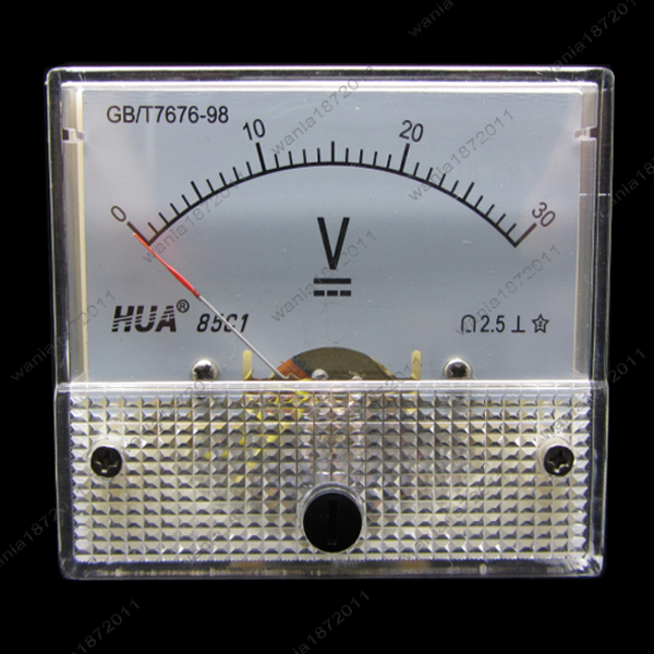 DC 30V Analog Voltmeter Panel Pointer Volt Voltage Meter Gauge 85C1 0-30V DC