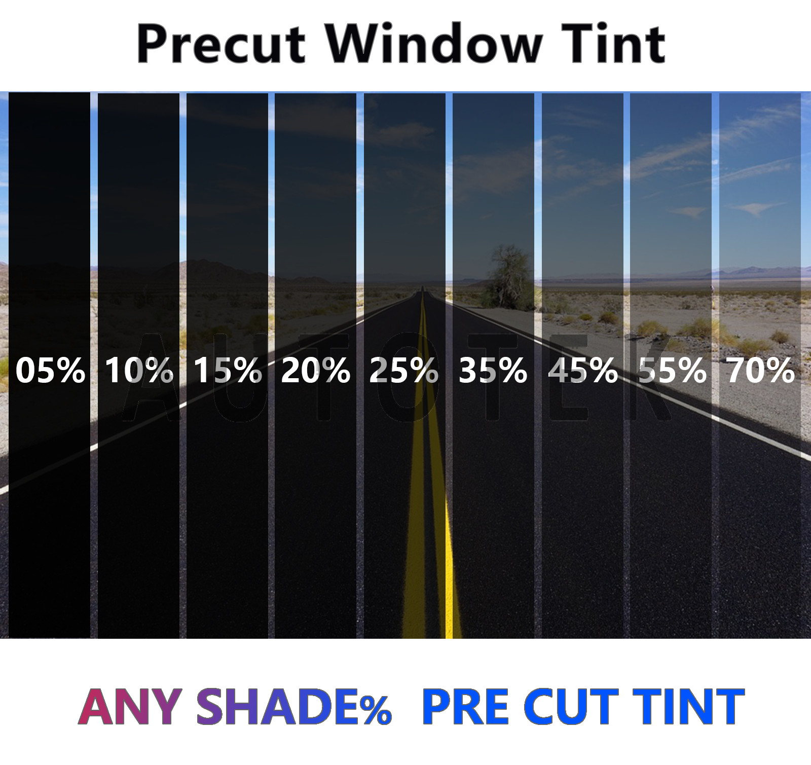 PreCut All Sides + Rear Window Film Any Tint Shade % For All Ford F350 Glass
