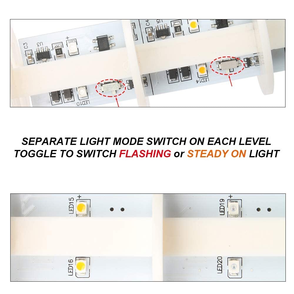 Luban Stack Lights, Industrial 3 Layer/no Buzzer, RED/YELLOW/GREEN DC 12-24V