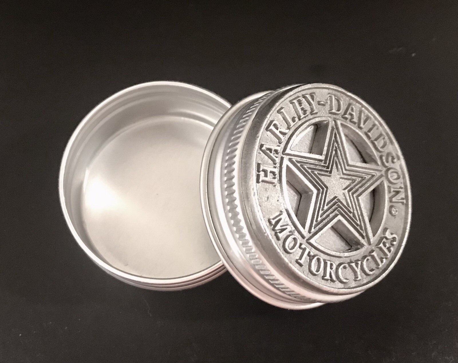 HARLEY-DAVIDSON STAR MOTORCYCLE BIKER PEWTER SILVER STASH PILL BOX