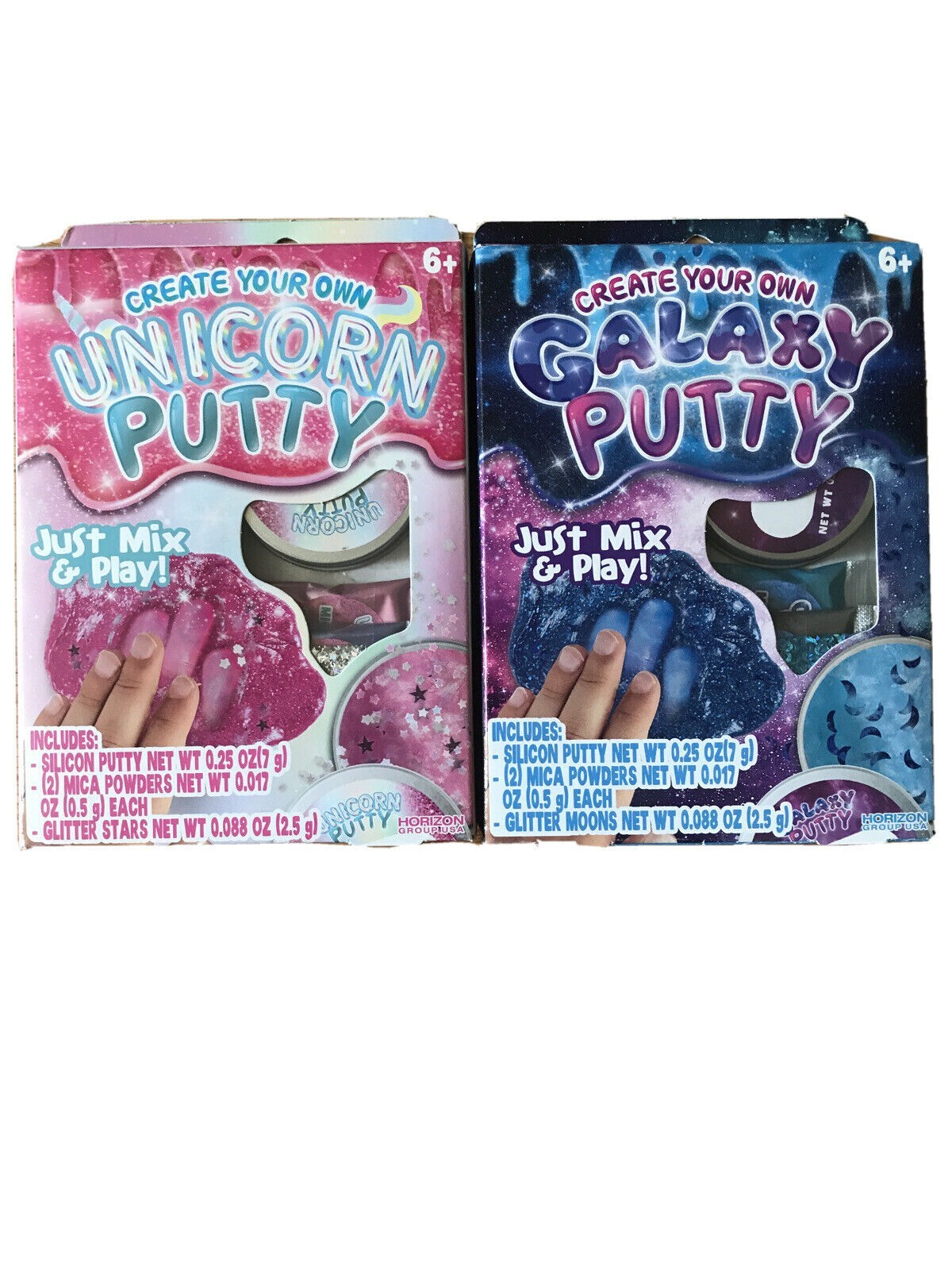 New Create Your Own Galaxy Putty & Create Your Own Unicorn Putty - Lot Of 2