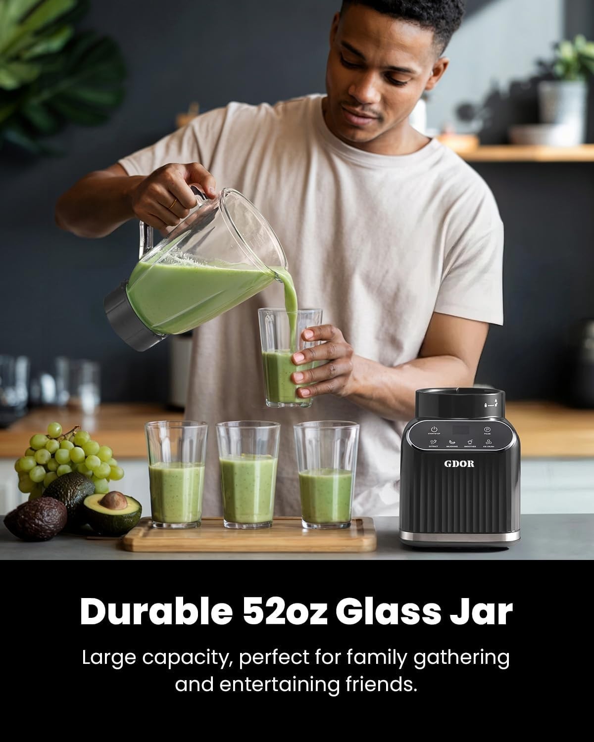 Versatile 5-Function Blender: 1200W Powerful Performance & Self-Cleaning Feature