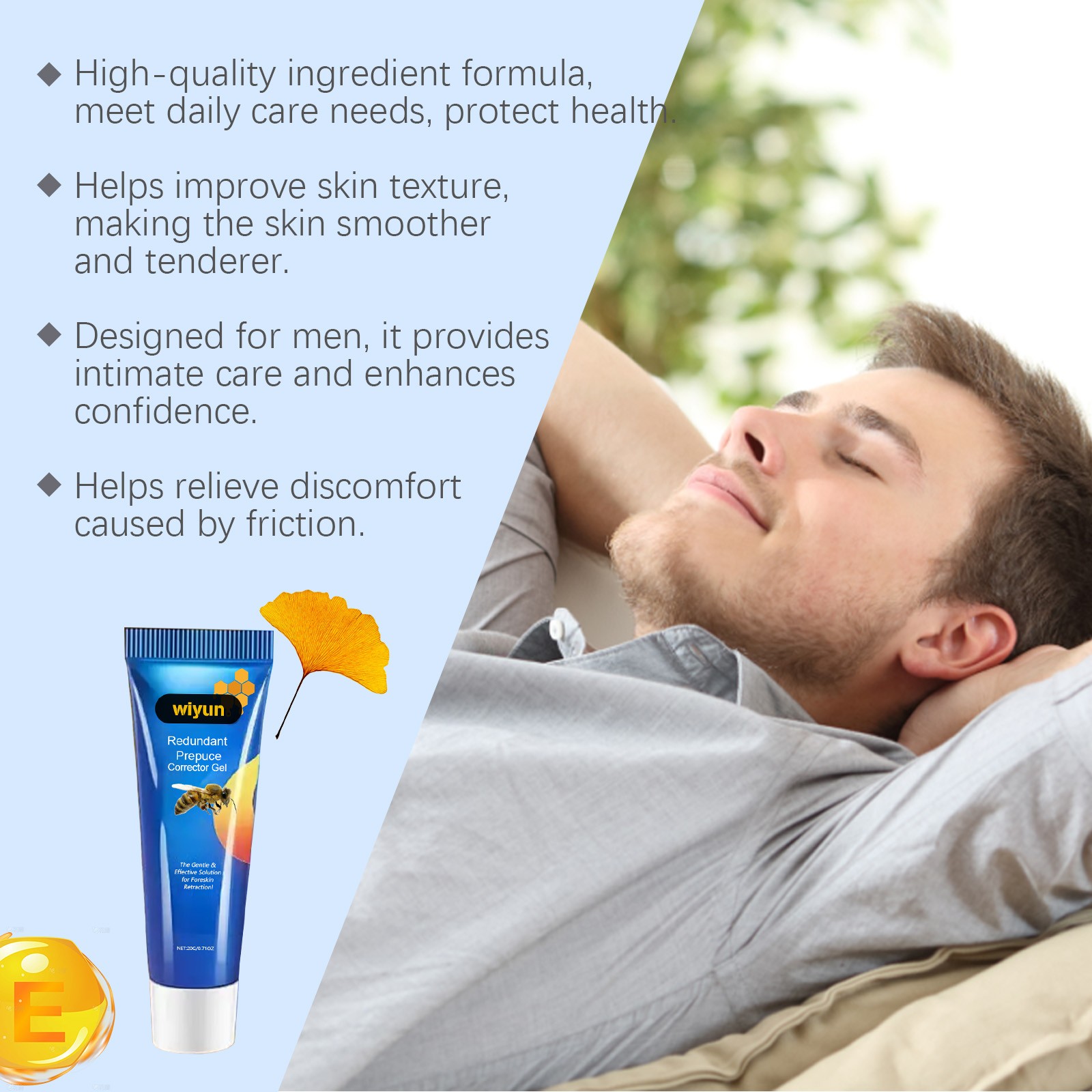 Men's Intimate Care Gel Soothing Moisturizing Repair for Sensitive Areas