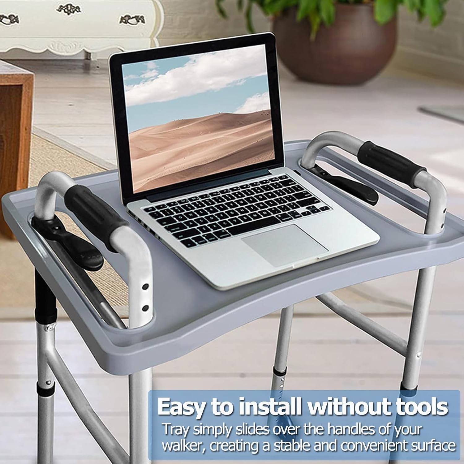 Walker Tray for Elderly Disabled, Folding Rollator Desk Lap Board Eating Aid,...