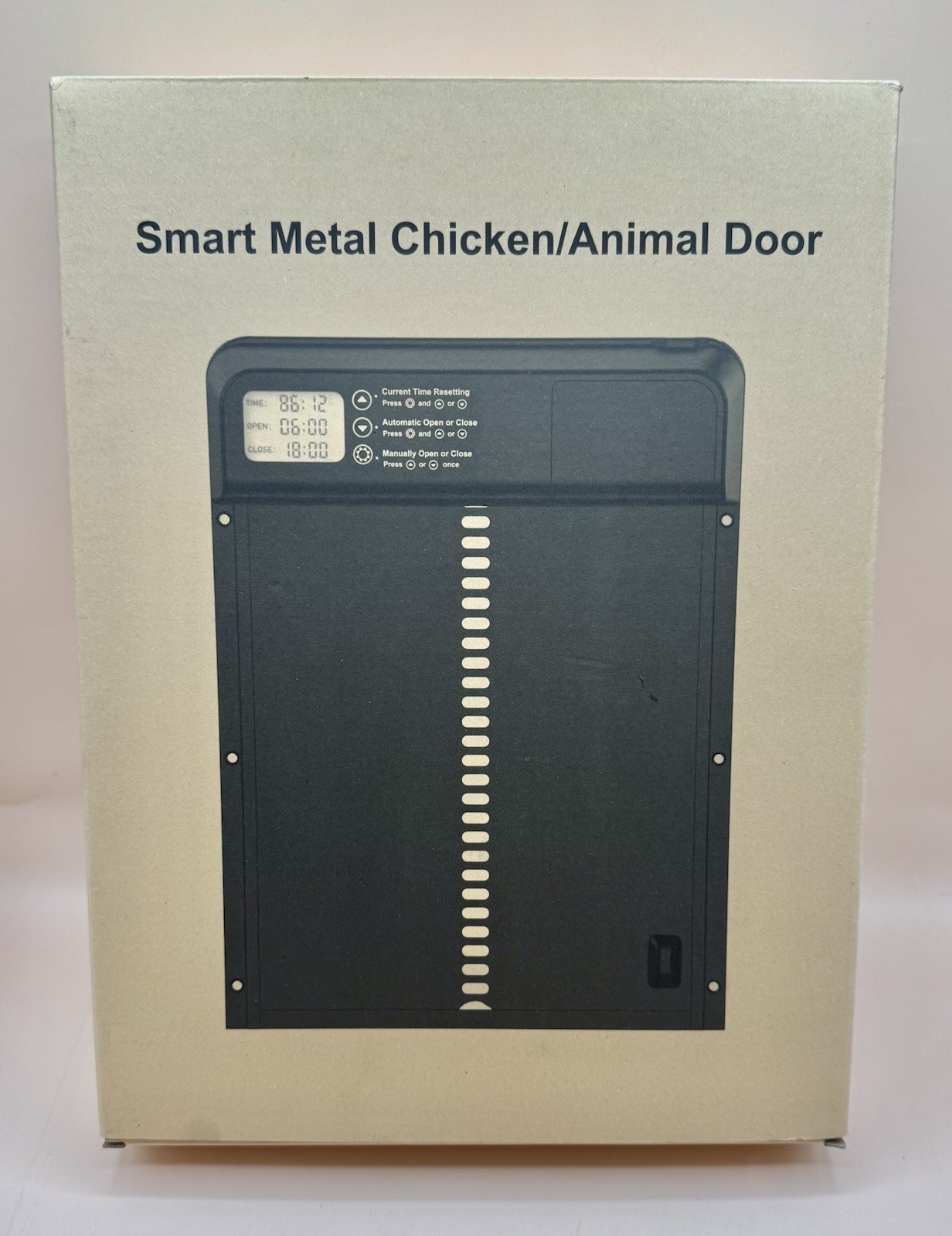 Automatic Smart Metal Chicken/Animal Coop Door With Timer - Black New