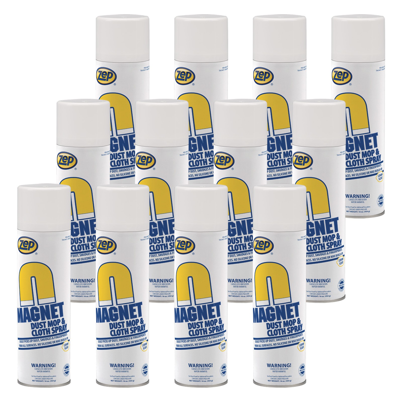 Zep Magnet Dust Mop and Cloth Spray- 16 oz (Case of 12) 8001 - Best Way to Clean