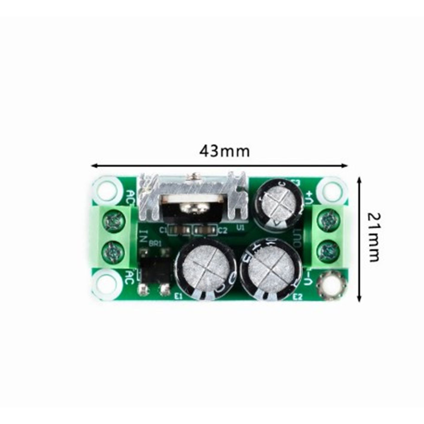 2PCS 12V 1A Single Regulated Power Supply Module AC to DC Rectifier Filter Board
