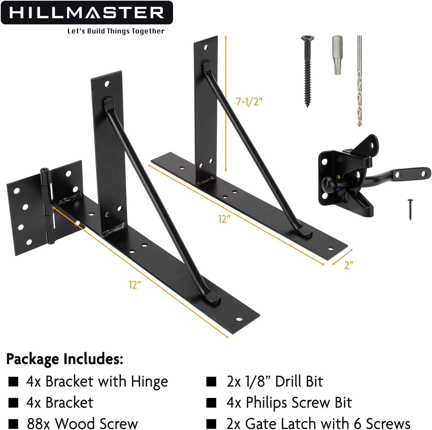 2-Sets Heavy Duty Adjustable Gate Corner Brace Bracket Anti Sag Gate Frame Kit