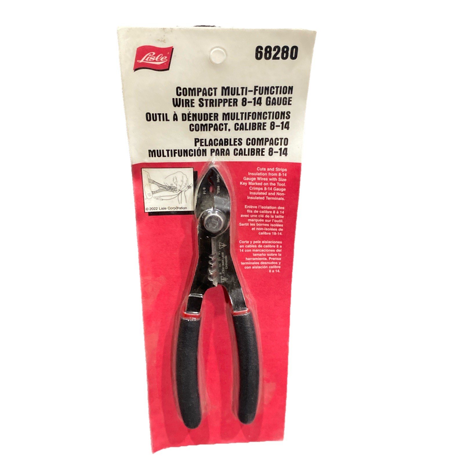 Lisle 68280 Compact Multi-Function Wire Stripper 8-14 Gauge. New. Fast Shipping