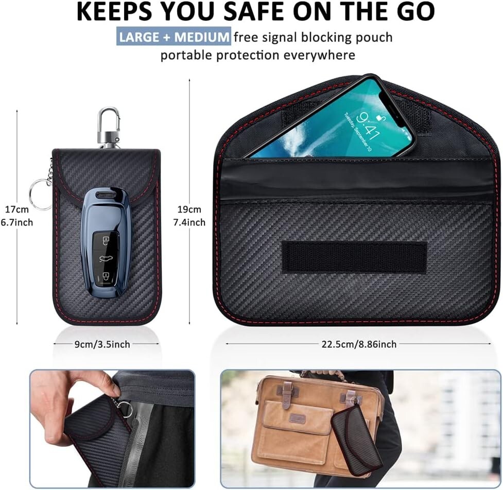 RFID Blocking Faraday Box - XL Size - Keyless Entry Car Key Safe Protector