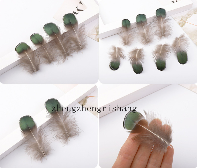 50pcs Natural Gray Green Pheasant Feathers DIY Fly Tying Material 5-7cm