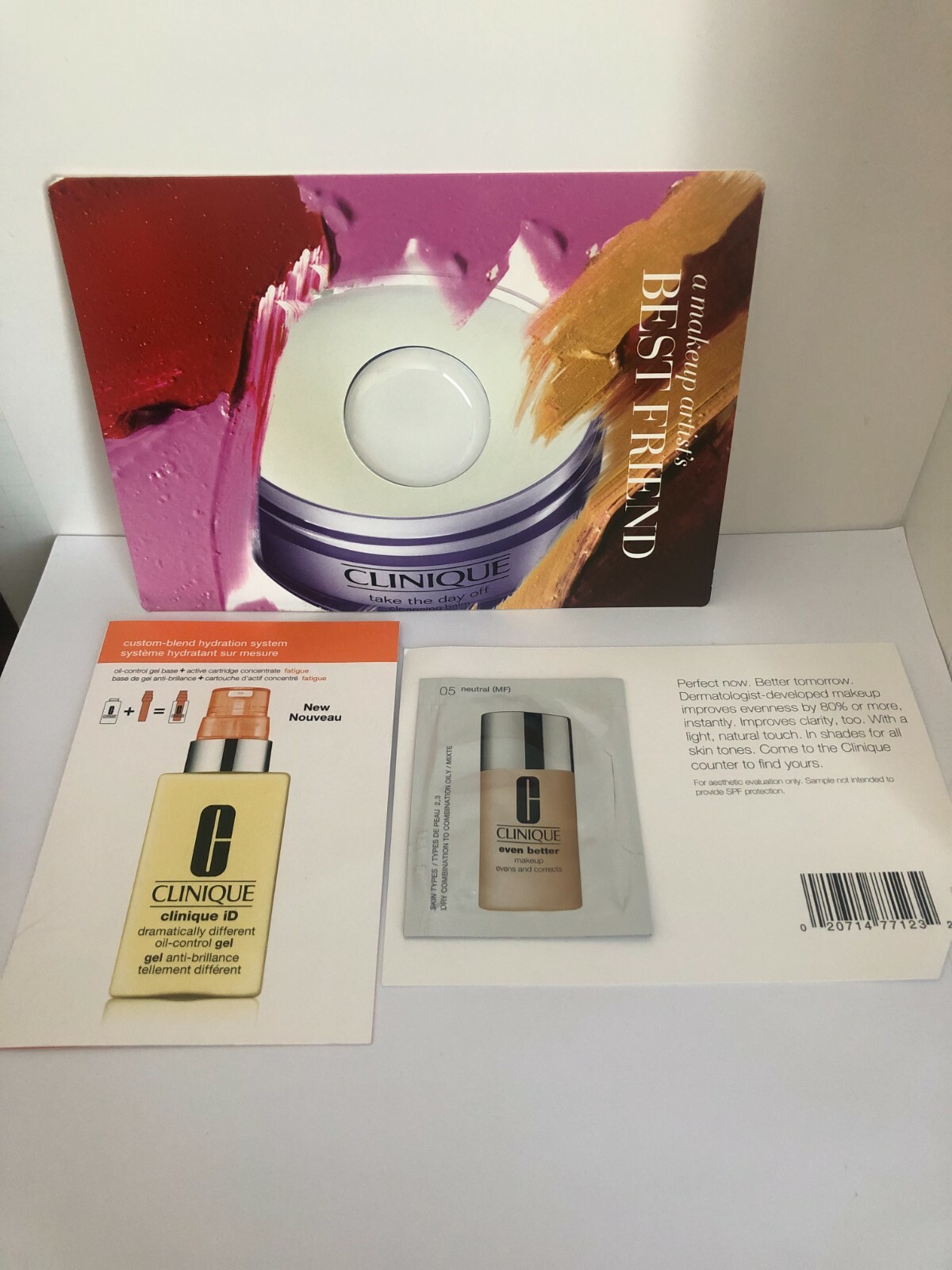 CLINIQUE SET OF 3 SAMPLE CLEANSING & HYDRATION & MAKEUP