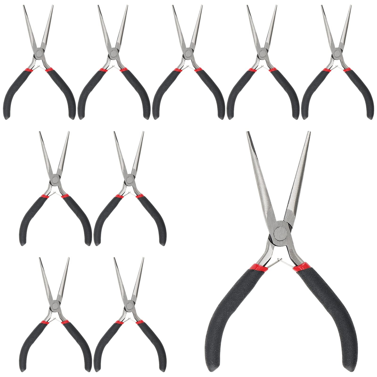 10 PCS 6 Inch Needle Nose Pliers Long Nose Pliers for Jewelry Cutting Bending