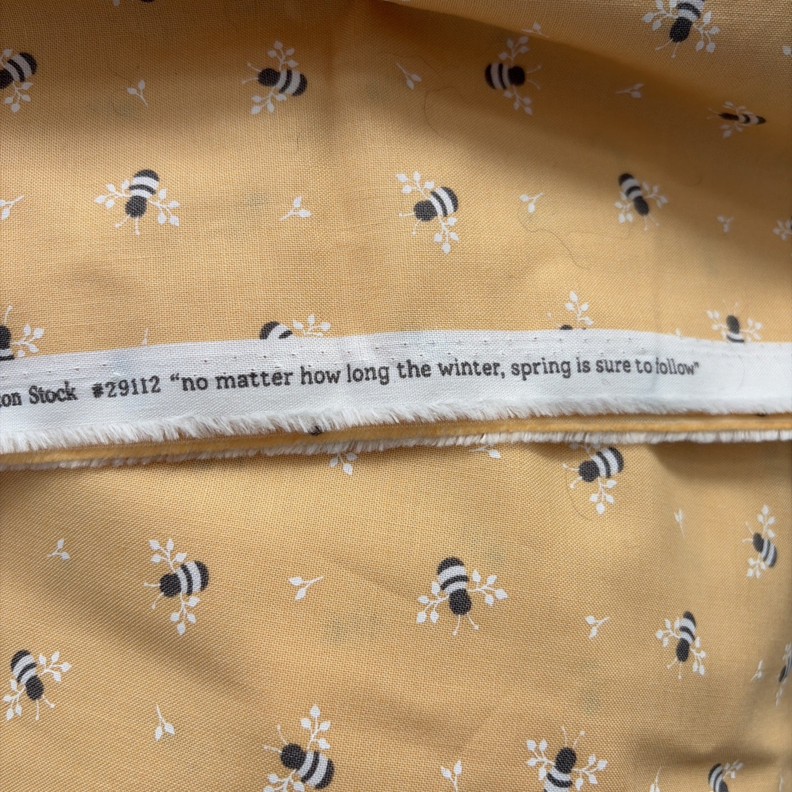COREY YODER SPRINGBROOK MODA FABRIC #29112 YELLOW/BEES NO MATTER HOW LONG THE...