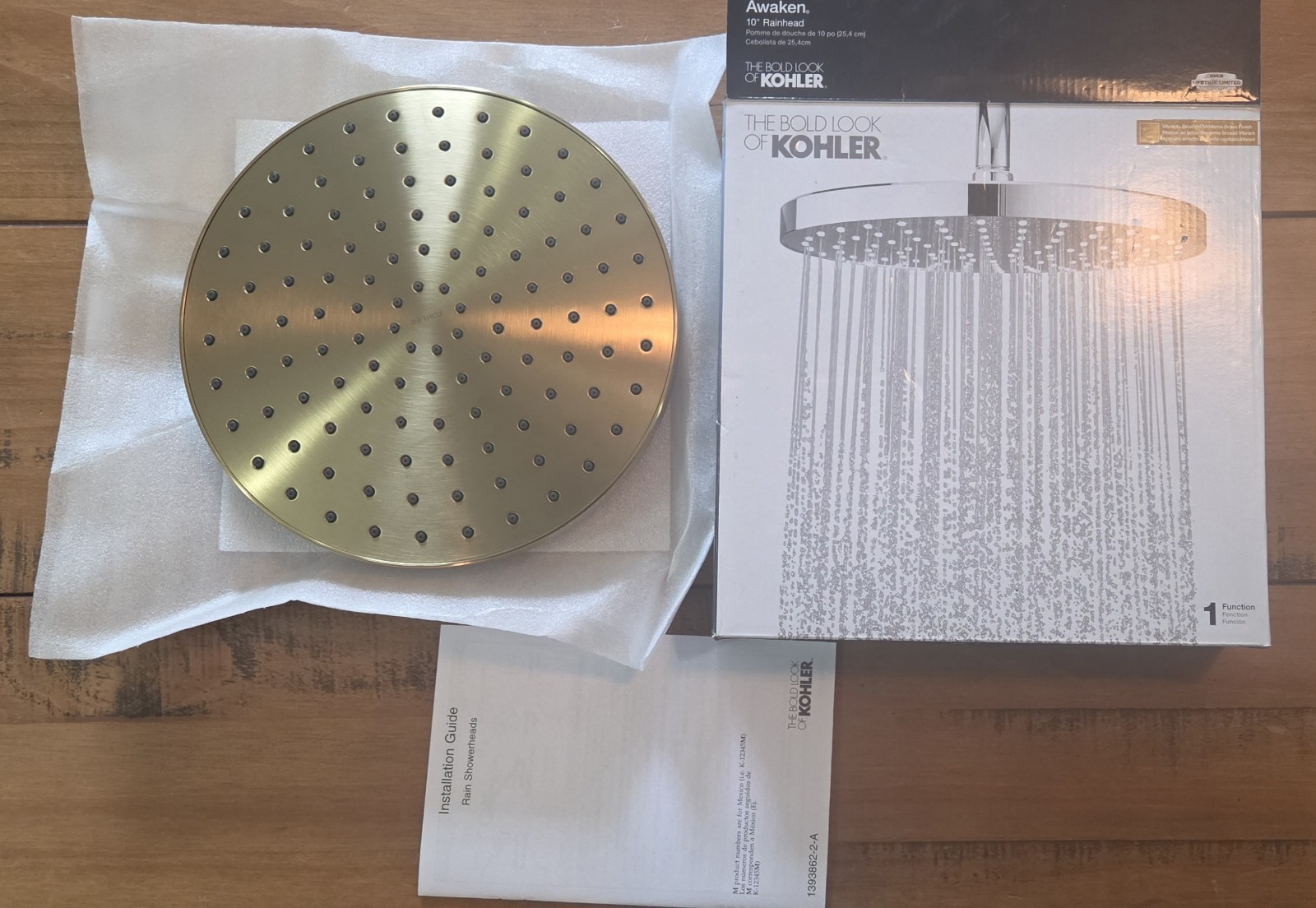 Kohler Awaken 10" Rain Shower Head 76465-G-2MB Brushed Moderne Brass OB