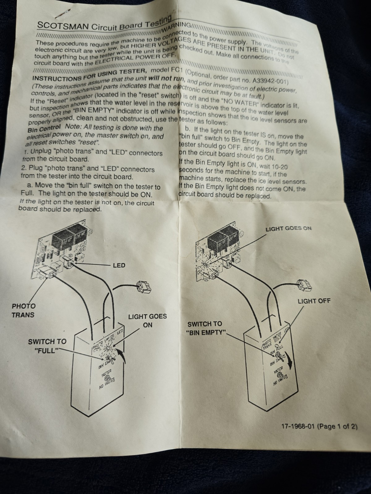 Scotsman Ice Machine Tester Model FC-1