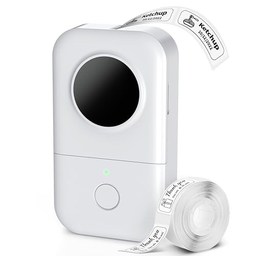 D30 Label Maker, Bluetooth Wireless Mini Label Maker Machine, White Classic