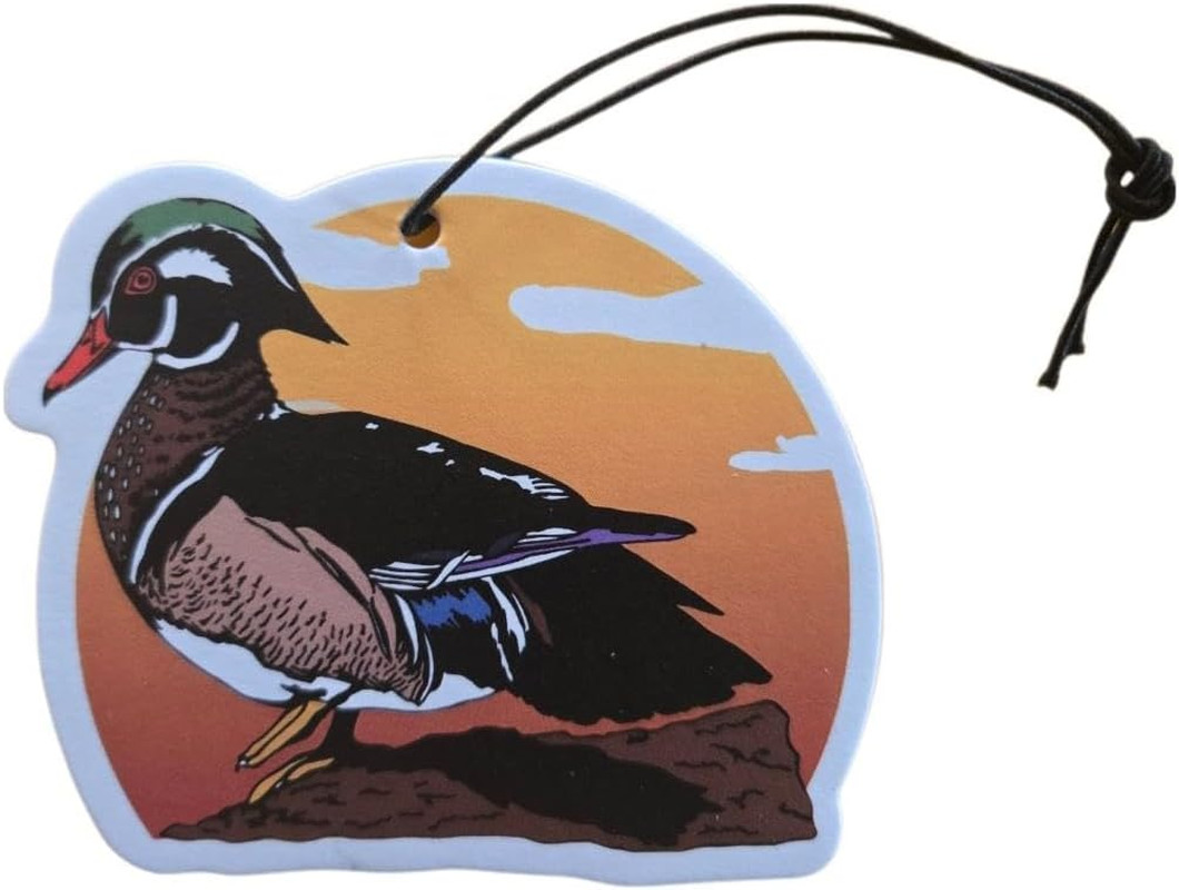 Car Air Freshener Duck Fly Fishing Fish Hunting Stocking Stuffer (One Size, Wood